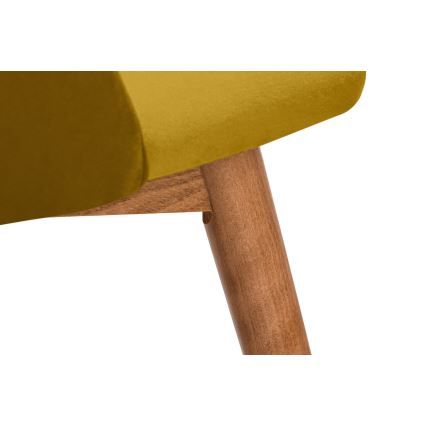 Cadeira de jantar BAKERI 86x48 cm amarelo/ carvalho claro