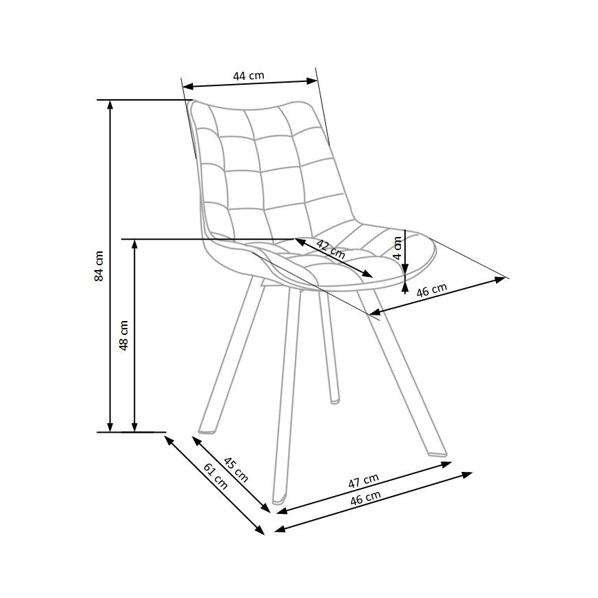 Cadeira de jantar COMORO, 1 unidade, turquesa