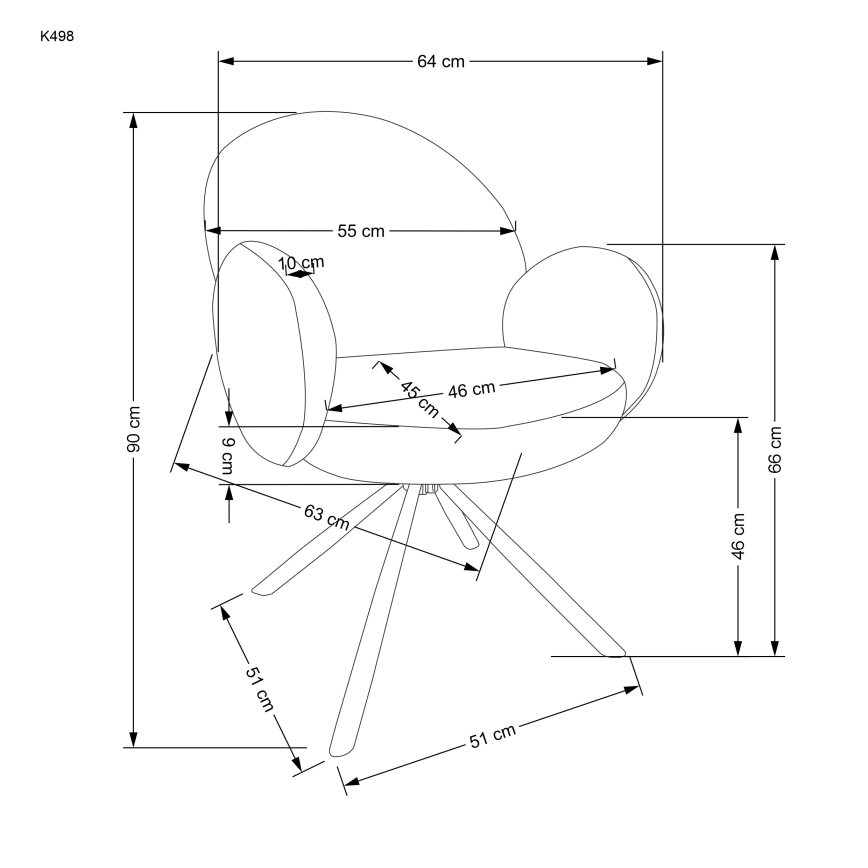 Cadeira de jantar KIVA, 1 un., cinza