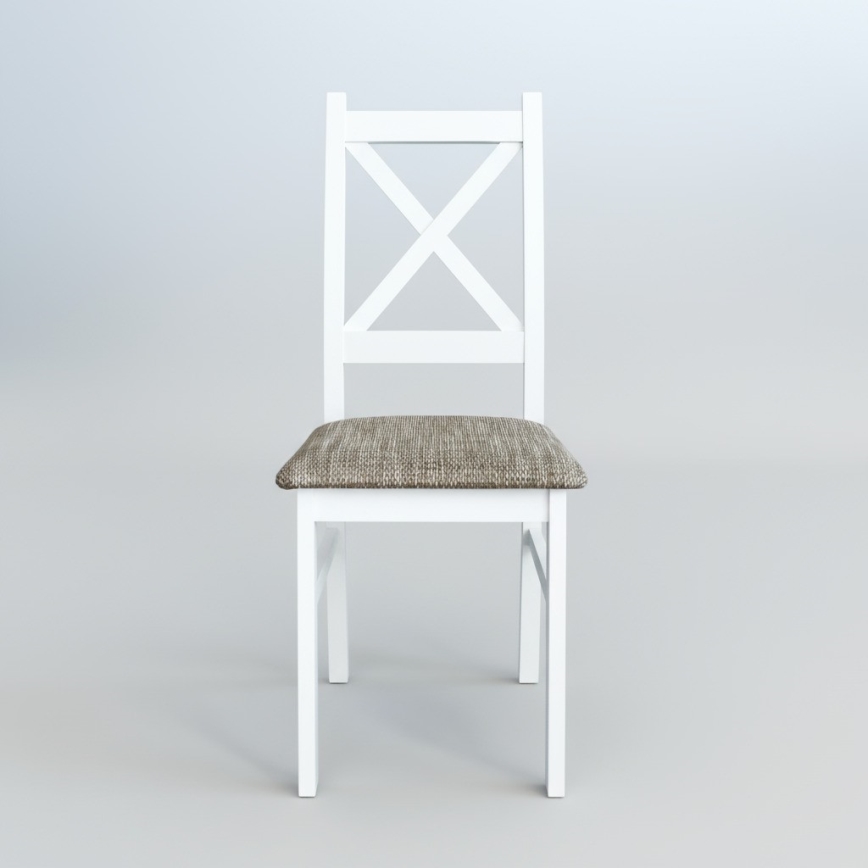 Cadeira de jantar NATE branca/marrom