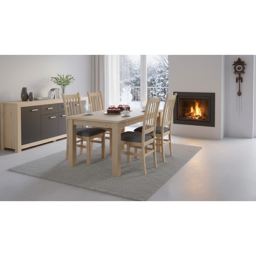 Cadeira de jantar SIMON faia/cinzento escuro