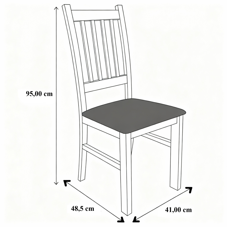 Cadeira de jantar SIMON faia/marrom escuro