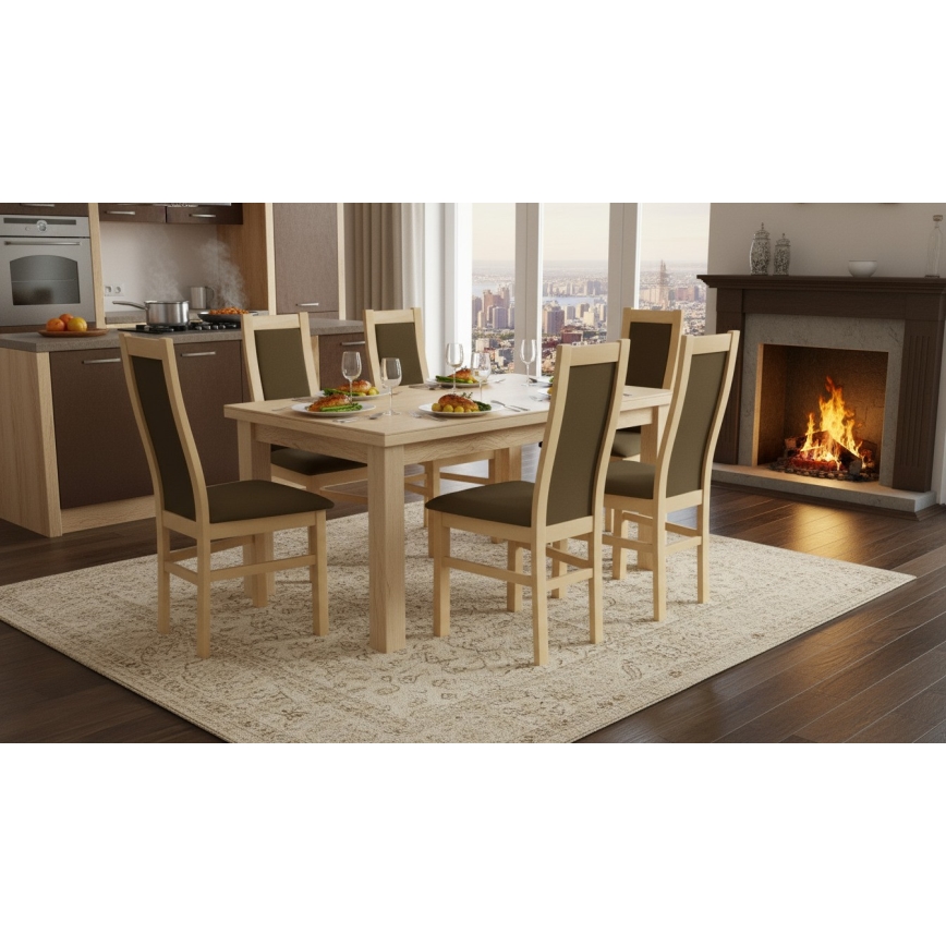 Cadeira de jantar ZOE carvalho/castanho escuro