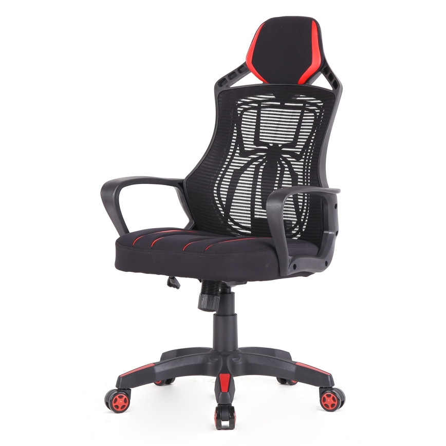 Cadeira de jogo VARR Spider preto/vermelho