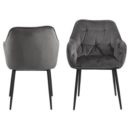 Cadeira de refeição com apoios de braços AYLIN 1 unid. cinzento escuro