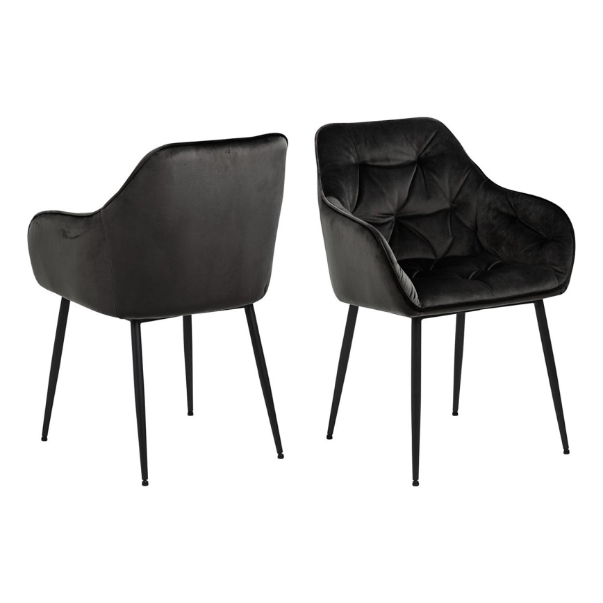 Cadeira de refeição com apoios de braços AYLIN 1 unid. preto