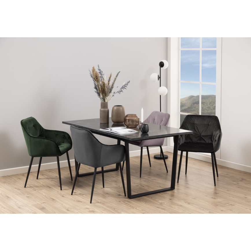 Cadeira de refeição com apoios de braços AYLIN 1 unid. preto