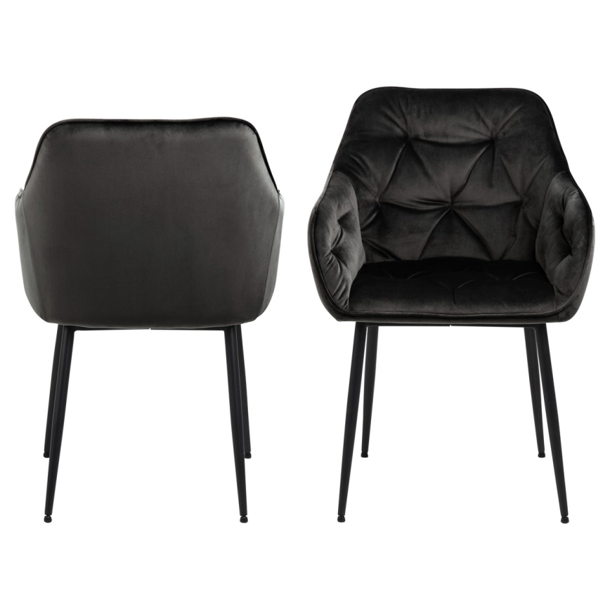 Cadeira de refeição com apoios de braços AYLIN 1 unid. preto