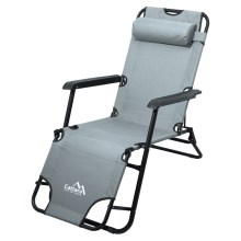 Cadeira dobrável ajustável cinzento/preto
