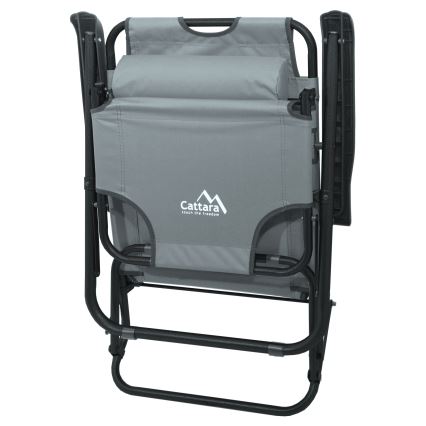 Cadeira dobrável ajustável cinzento/preto