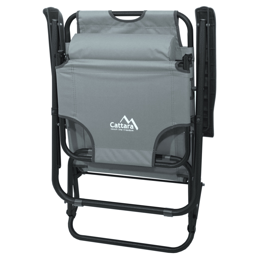 Cadeira dobrável ajustável cinzento/preto