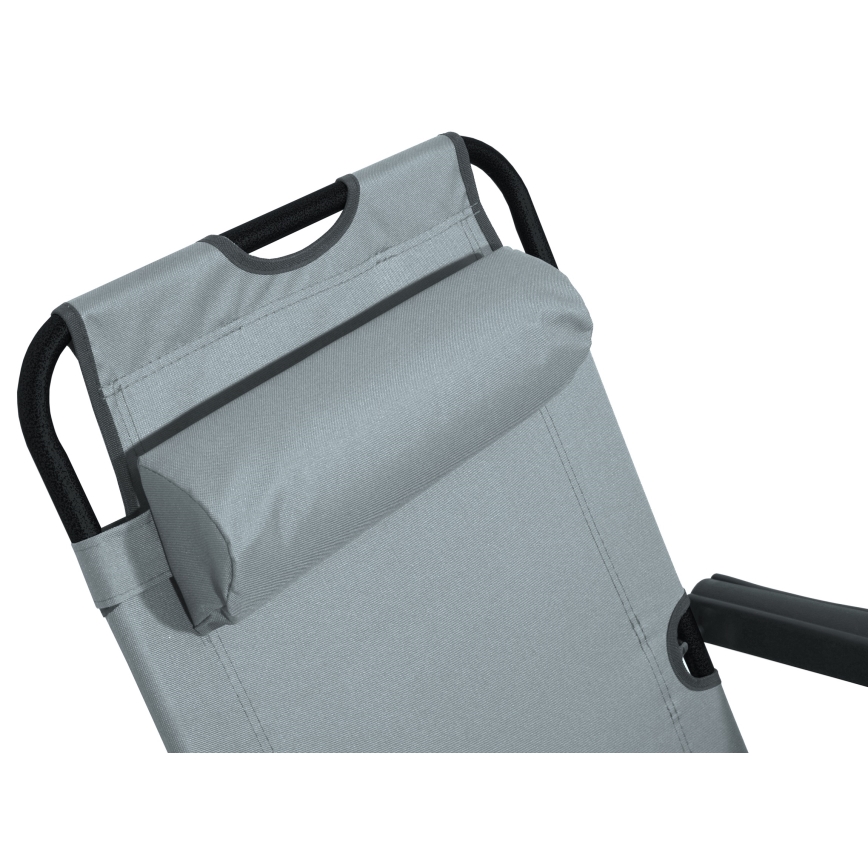 Cadeira dobrável ajustável cinzento/preto