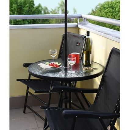 Cadeira dobrável de jardim preto