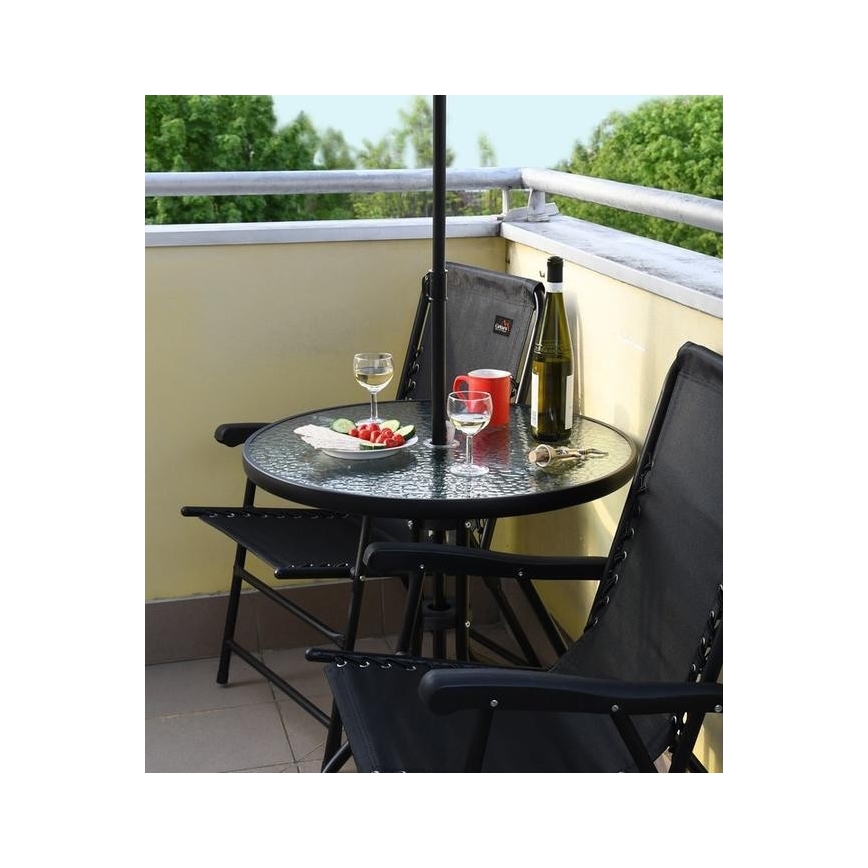 Cadeira dobrável de jardim preto