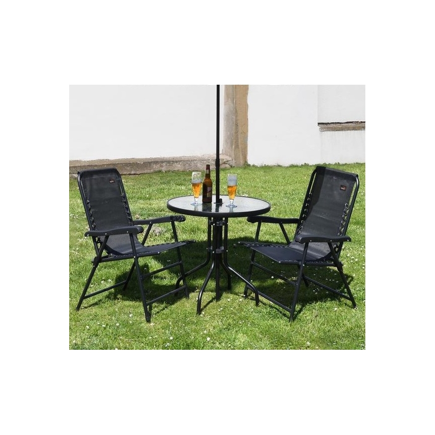 Cadeira dobrável de jardim preto