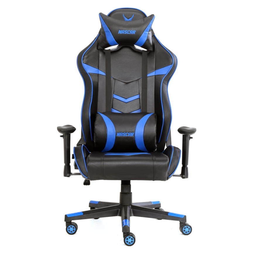 Cadeira gamer VARR Nascar preta/azul