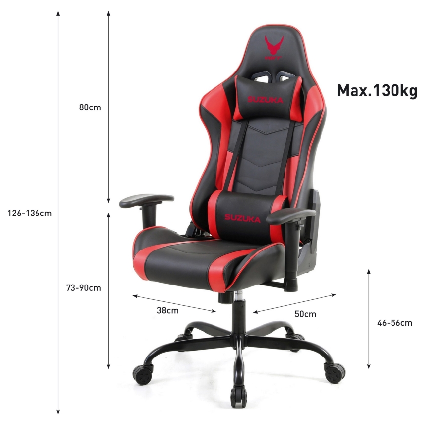 Cadeira gamer VARR Suzuka preta/vermelha