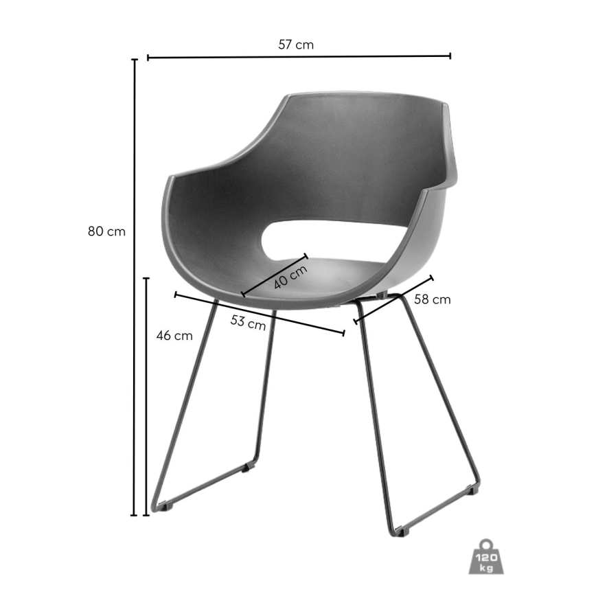 Cadeira ROCKY 1 unidade antracite