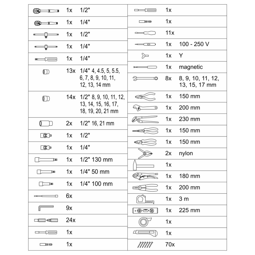 Caixa de alumínio com ferramentas 186 pcs