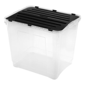 Caixa de arrumação DRAGON 100 l preta/transparente