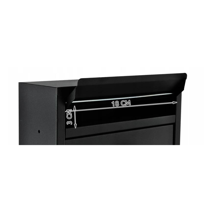 Caixa de correio 21,7x32 cm preta