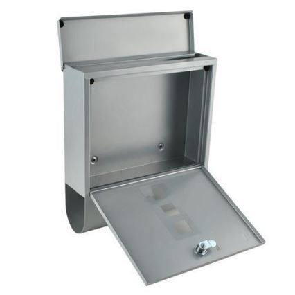 Caixa de correio 34 x 30,7 cm prateada