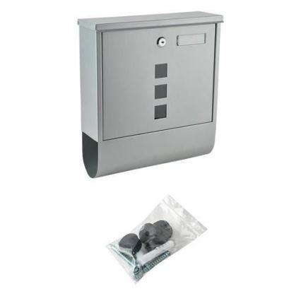 Caixa de correio 34 x 30,7 cm prateada