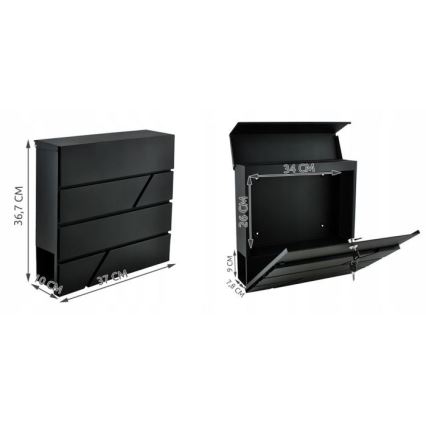 Caixa de correio 36,7x37 cm antracite