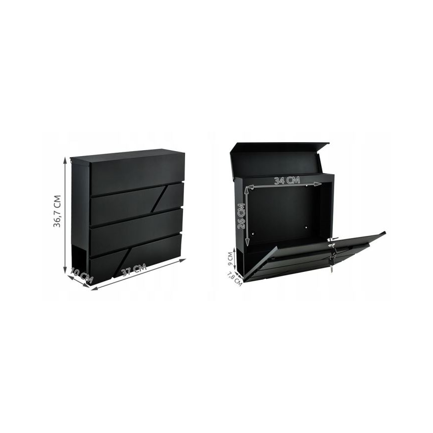 Caixa de correio 36,7x37 cm antracite