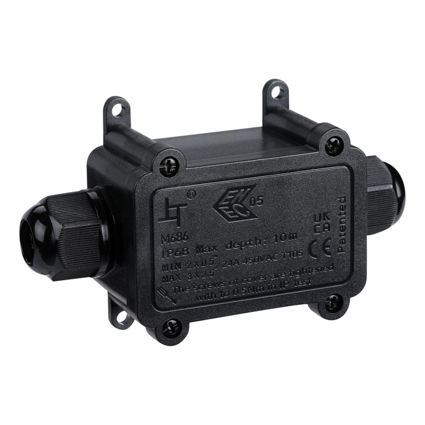 Caixa de derivação à prova de água 24A/230V IP68