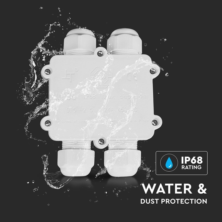 Caixa de derivação à prova de água IP68 branco