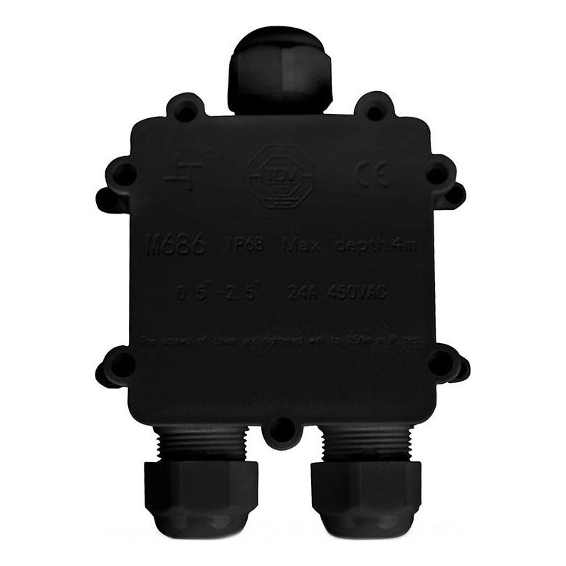 Caixa de derivação à prova de água IP68 preto