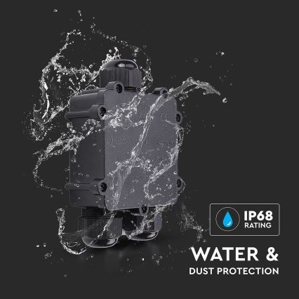 Caixa de derivação à prova de água IP68 preto