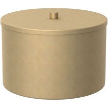 Caixa de metal para armazenamento 12x17,5 cm dourado