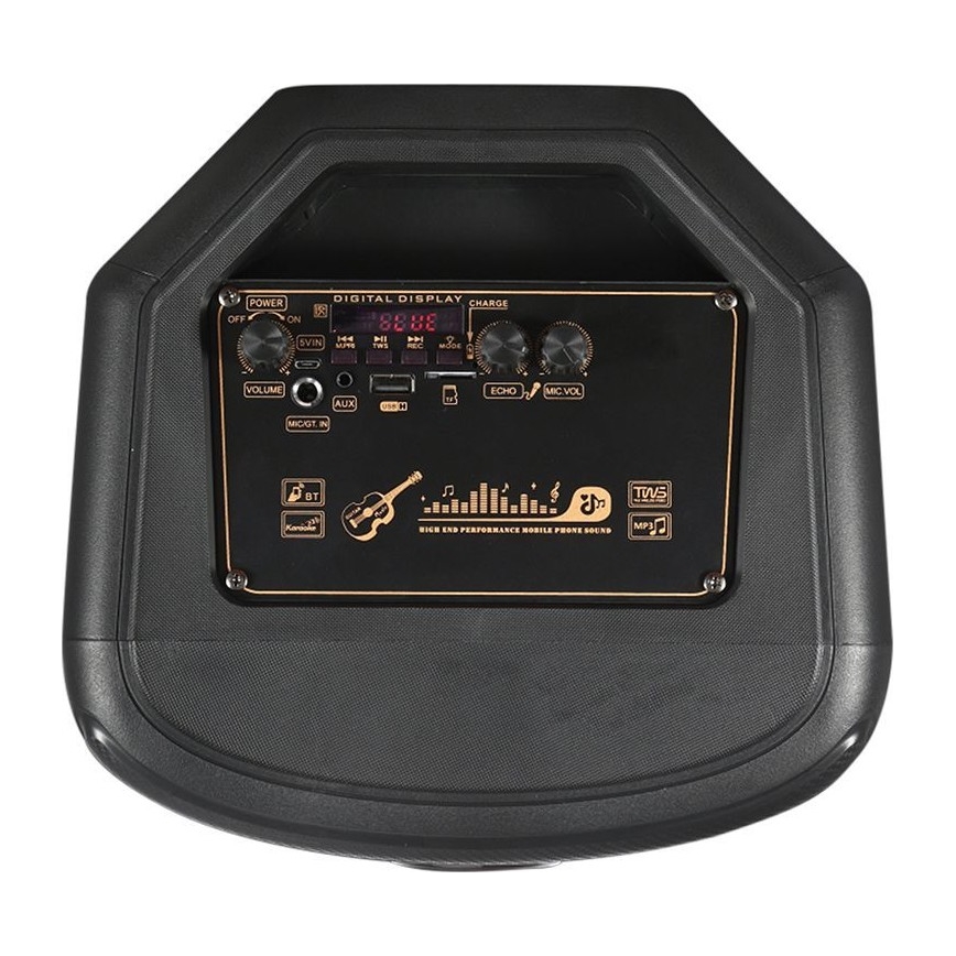 Coluna de som recarregável LED RGB com microfone 600W/2400 mAh + controlo remoto