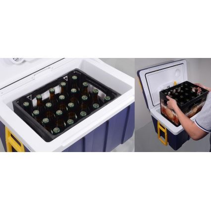 Caixa frigorífica portátil com rodas 60W/230/12V 50 l azul/amarelo