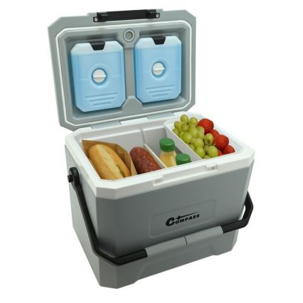 Caixa térmica com bolsa de gel refrigerante, 16 l, cinzenta