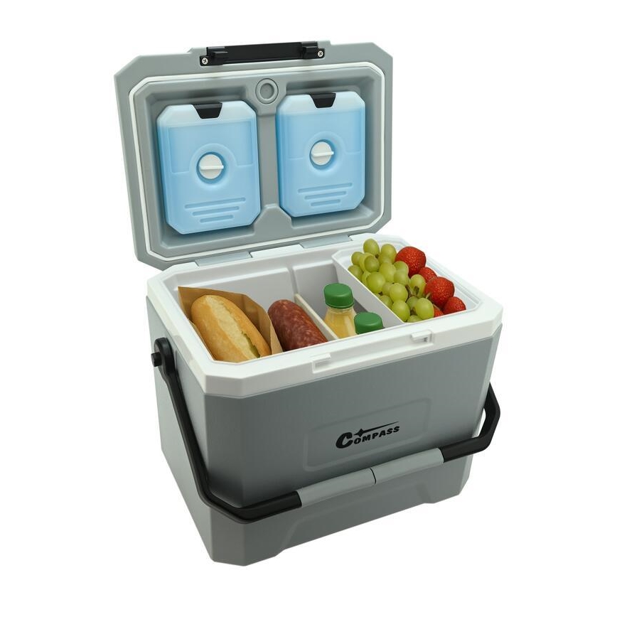 Caixa térmica com bolsa de gel refrigerante, 16 l, cinzenta
