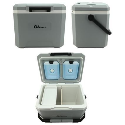 Caixa térmica com bolsa de gel refrigerante, 16 l, cinzenta