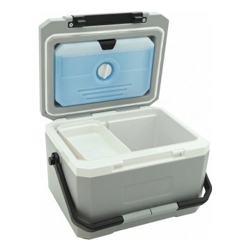 Caixa térmica de 5 l com bloco de gel refrigerante, cinzenta
