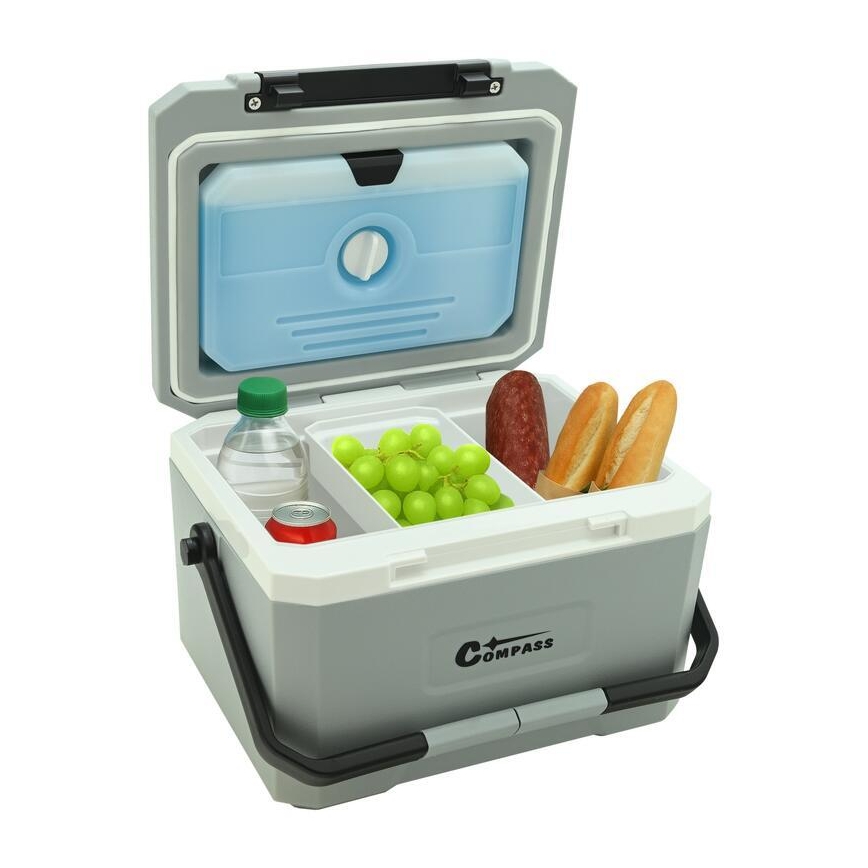 Caixa térmica de 5 l com bloco de gel refrigerante, cinzenta