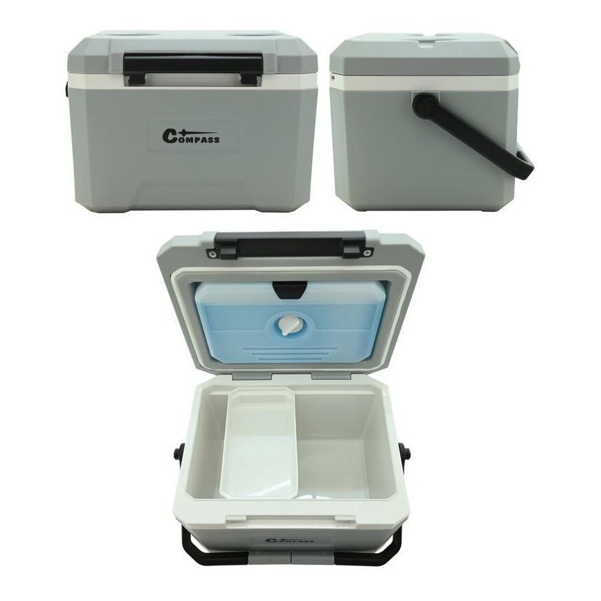Caixa térmica de 5 l com bloco de gel refrigerante, cinzenta