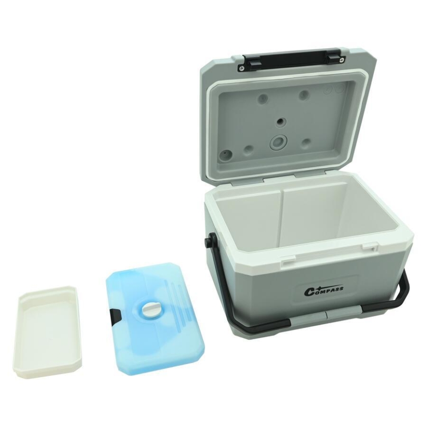 Caixa térmica de 5 l com bloco de gel refrigerante, cinzenta