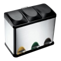 Caixote do lixo para reciclagem 24 L preto/inox