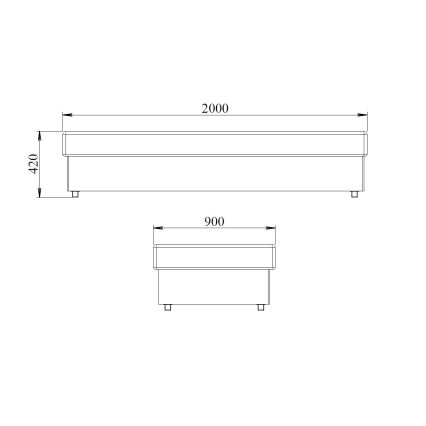 Cama-baú NOE 90x200 com colchão de molas e espaço de arrumação, cinzento/preto