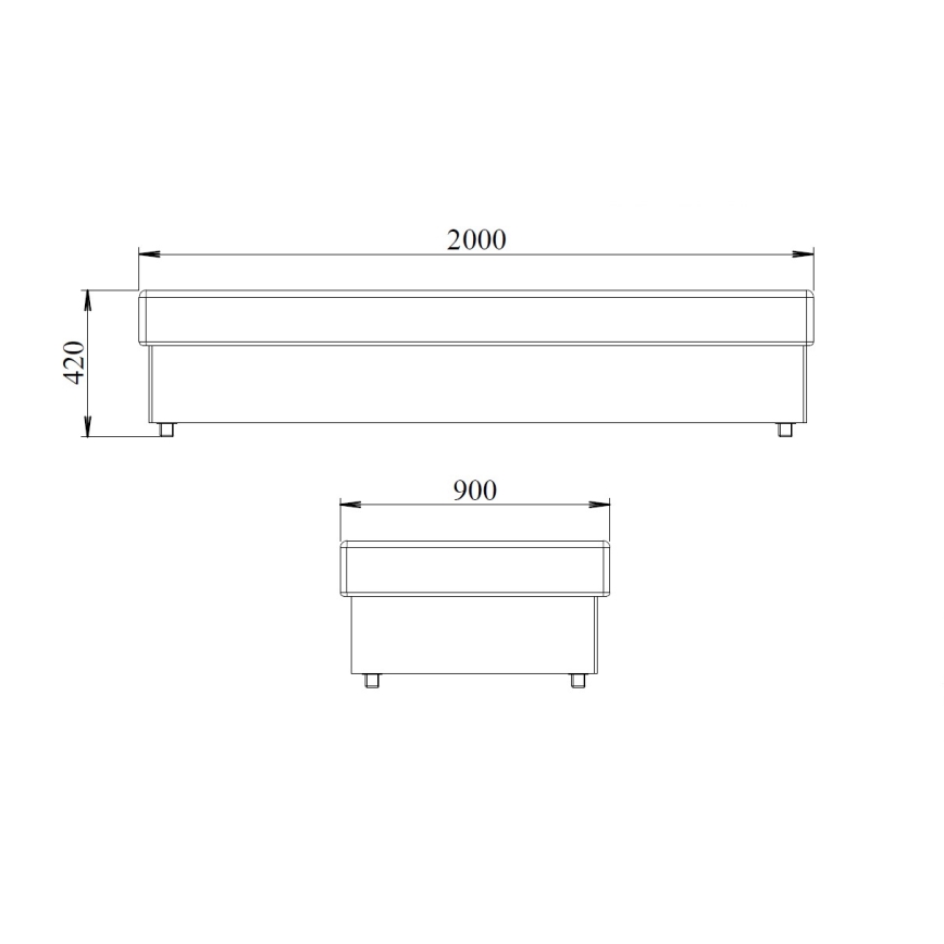Cama com colchão de molas e espaço de arrumação NOE 90x200 cinzenta/preta