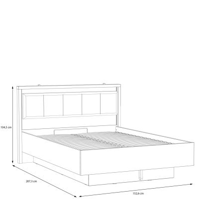Cama de casal com arrumação integrada OREN 140x200 cm castanho/preto