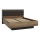 Cama de casal com arrumação integrada OREN 160x200 cm castanha/preta