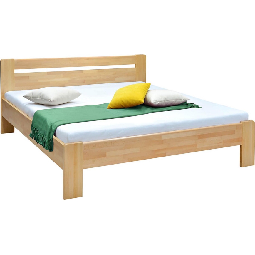 Cama de casal em madeira maciça AMARA 180x200 cm de faia