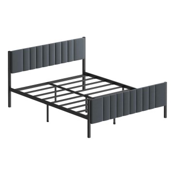 Cama de casal metálica LUNOR 160x200 cm antracite, suporta até 200 kg